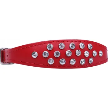 Obojek pro psa Červený obojek s krystalky Exclusive - 25 cm Z