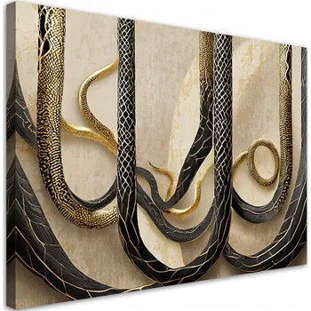 Obraz Obraz na plátně, hadí kůže zlatá textura 90x60