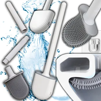 WC štětka SILIKONOVÝ WC KARTÁČ DO KOUPELNY - NEPROTÉKAJÍCÍ, UZAVŘENÉ DNO