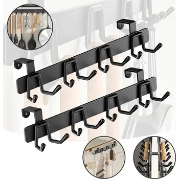 Věšák VĚŠÁK NA DVEŘE DO POKOJE KOUPELNY X6 ČERNÝ