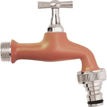 Vodovodní kohout Zahradní ventil sedlový 1/2", cihlový, chrom