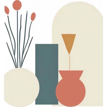 Plakát Plakát Krémové Vázy bez rámu 21 x 29,7 cm