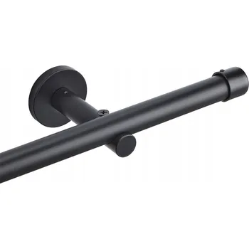 Jednoduchá záclonová tyč 200 cm, 20 mm černá záclonová tyč na okno
