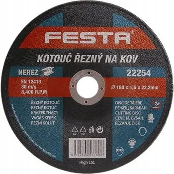 Řezný kotouč Řezací kotouč na kov Ø 180 x 1,6 x 22,2 mm, FESTA