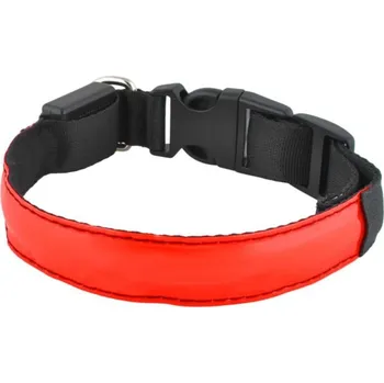 Obojek pro psa Svítící obojek pro psy červený M