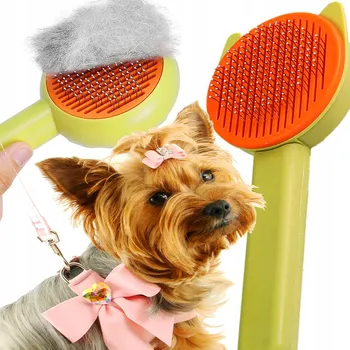 Kartáč pro zvířata SAMOČISTICÍ KARTÁČ HŘEBEN PRO PSY A KOČKY NA KRÁTKOU I DLOUHOU SRST
