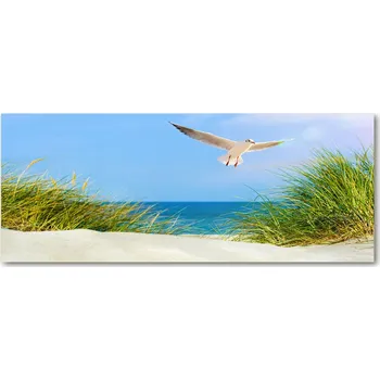 Obraz Lacobel ochrana stěny do kuchyně Racek na pláži XXL