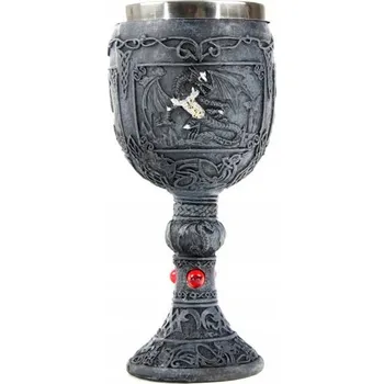 Sklenice EPICKÝ PIVNÍ SKLENICE KALICH DRAČÍ ARTEFAKT NEREZOVÁ OCEL 200 ML LARP RPG