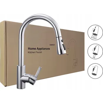 Vodovodní baterie Stojánková kuchyňská baterie KHJSDBF853 DAKF3F stříbrná