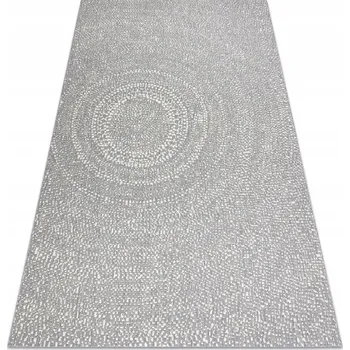 Koberec Koberec PLOCHÝ OBÝVACÍ POKOJ TERASA SISAL Kola puntíky šedá 120x170 cm