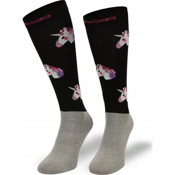 Dámské ponožky Jezdecké podkolenky Comodo SPJMW vel. 35-38 černé s jednorožci