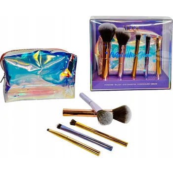 Kosmetický štětec Sada štětců na make-up s holo kosmetickou taštičkou, 6 kusů