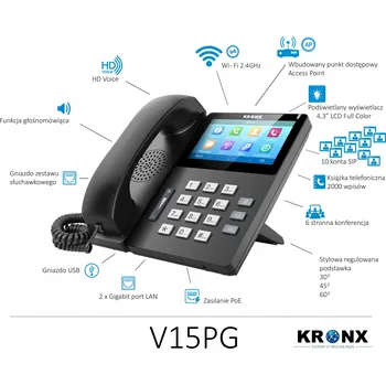 Stolní telefon KRONX IP Telefon V15PG