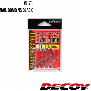Rybářský háček Jigová hlavička Decoy VJ-71 Nail Bomb #1-0,9G (5 ks)