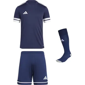Fotbalový komplet Adidas Squadra 25 dres, trenky a stulpny tm.modro bílý Velikost: L