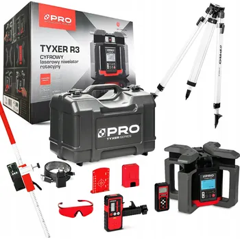Měřící laser SADA LASEROVÉHO NIVELÁTORU PRO TYXER R3, DETEKTOR, NIVELAČNÍ LATA A STATIV