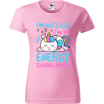 DOBRÝ TRIKO Dámské tričko s potiskem Not lazy Barva: Růžová, Velikost: XS