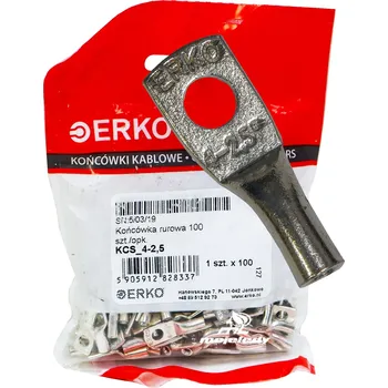 Kabelové oko Měděné pocínované kabelové oko 2,5mm M4 100ks ERKO KCS