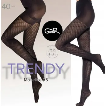 Dámské punčochy Punčocháče vzorované Gatta Lorien vz.25 40den černé Nero velikost 2