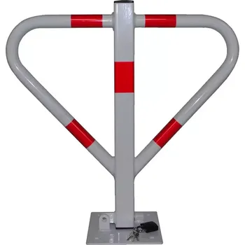 parkovací zábrana Bílá ocelová sklopná zábrana - šířka 58 cm, výška 60 cm