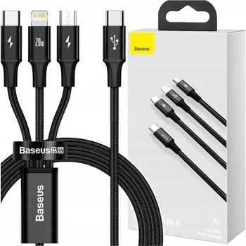 Náhradní díl pro mobilní telefon Baseus Tungsten 3v1 USB kabel - USB Typ C / Lightning / micro USB 3,5 A 1,5 m