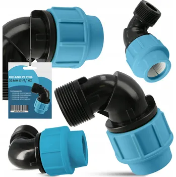 Vodovodní potrubí Vodovodní koleno tvarovka PE PN16 32 x 1 1/4 VNĚJŠÍ ZÁVIT