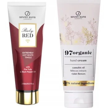 Péče o ruce 7suns Ruby Red Extrémně Horký Tingle Efekt pro Bělení Pokožky 250ml + Krém na Ruce 75 Ml