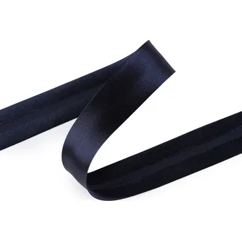 Šikmý proužek saténový šíře 20 mm zažehlený, barva 3 (007) modrá pařížská