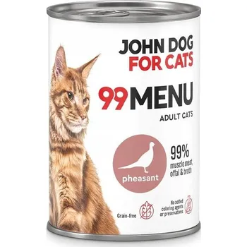 Krmivo pro psa John Dog for Cats 99 Menu Vlhké Krmivo Pro Dospělé Kočky S Bažantem 400g