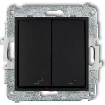 vypínač ICON Dvojitý schodišťový vypínač černý matný Karlik