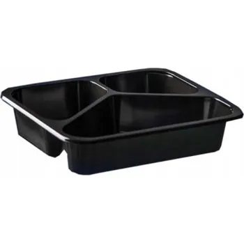 Jednorázové nádobí Zatavovací menu miska – 3dílná – 50 ks – 227x178x50 mm