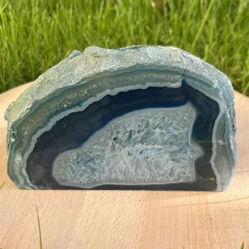 Svícen Svícen Achát modrý přírodní kámen | 75mm| 1320g | Originální foto