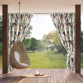 ArtFir Závěs na terasu GARDEN 2 P | bílá/šedá 155 x 200 cm