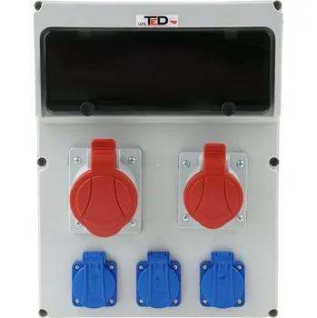 Elektrická zásuvka STAVEBNÍ ROZVADĚČ 400V 16A/5P + 400V 32A/5P + 3 X 230V 16A 13M IP44