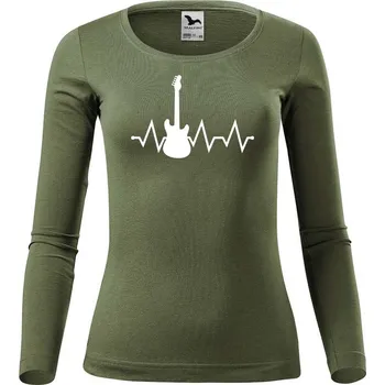DOBRÝ TRIKO Dámské bavlněné triko Typ kytara Velikost: 2XL, Barva: Khaki