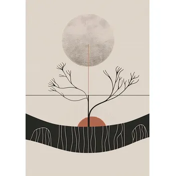 Plakát Plakát Zimní Měsíc bez rámu 21 x 29,7 cm