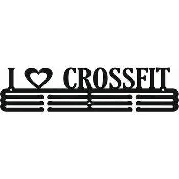 Věšák I Love CrossFit #3 ČERNÝ Věšák na medaile 40cm