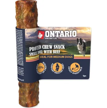 Pamlsek pro psa ONTARIO Protein žvýkací pamlsek malá rolka s hovězím 12,7 cm