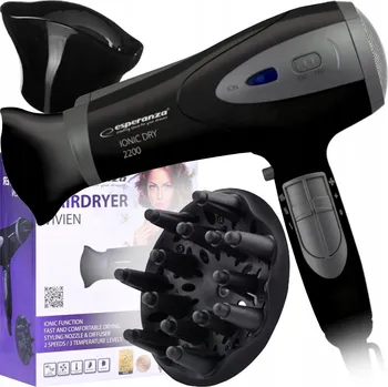 Fén Fén na vlasy Esperanza MOCNA SUSZARKA WŁOSÓW Z JONIZACJĄ DYFUZOR D1