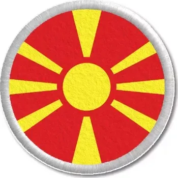 Vlajka Pelisport Makedonská vlajka tištěná nášivka ø 4,5 cm