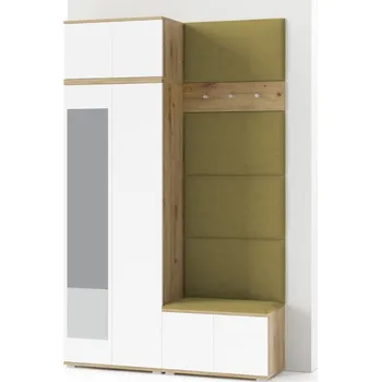 Předsíňová stěna ArtPK Předsíň SEVILLA 2 | dub artisan/bílá se zrcadlem Barva: Trinity 27