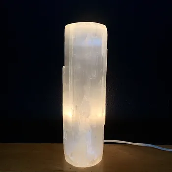 Solná lampa Lampa elektrická Selenit válec | 30cm | 4kg |