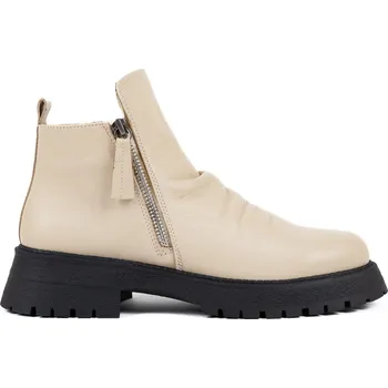 Dámská zimní obuv Letizia Dámské béžové kotníčkové boty na zip Velikost: 38