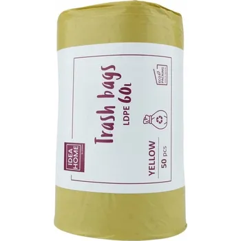 Pytle na odpadky LDPE pytle na odpad 60 l žluté 50 Ks