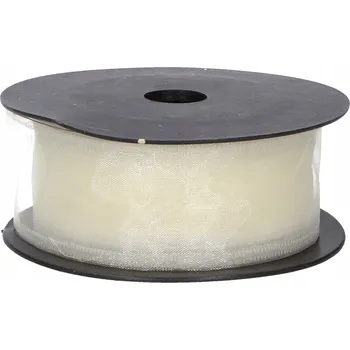 Stuha Šifonová stuha krémová s drátkem 4,5CM 9M