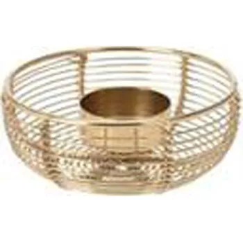 Svícen Svícen kov 110x50mm kulatý na čajovou svíčku | zlatý