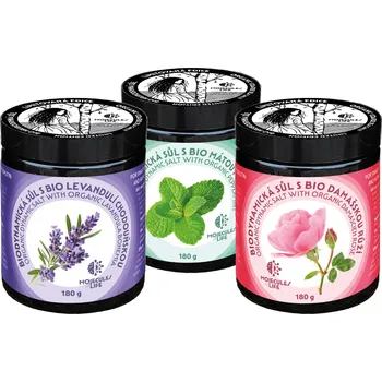 Koupelová sůl Sada unikátních BIO solí pro biodynamické pochutiny a ozdravné koupele