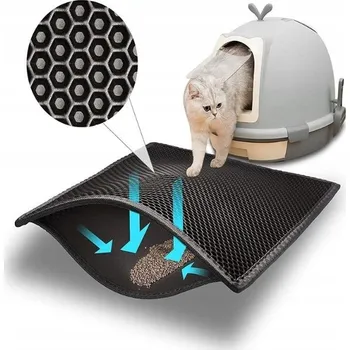 Podložka pod pro kočky toaletu, rohožka Stelivo , 60x38cm, černá, XXL