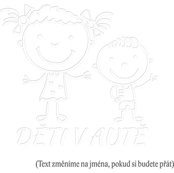 Samolepicí dekorace na vozidlo Dítě v autě Holka a chlapeček 2 samolepka na auto Světle modrá Velikost A