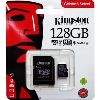 Paměťová karta PAMĚŤOVÁ KARTA MICRO SD KINGSTON 128GB + ADAPTÉR